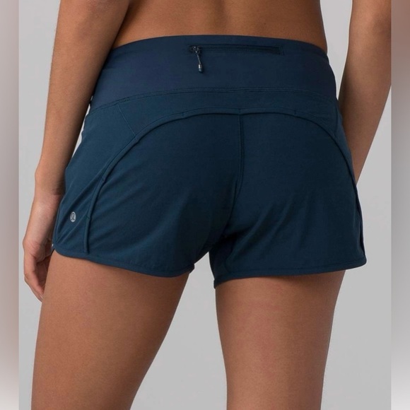 Lululemon Run Times Short (4-way Stretch 4") Blue (Jaded) Size 8 - Picture 1 of 6